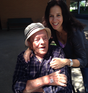 Dori Ekstein poses with her late father, a Holocaust survivor who was imprisioned at Auschwitz concentration camp.
