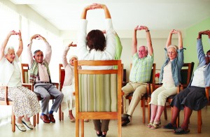 Stretching exercise routine for the elderly