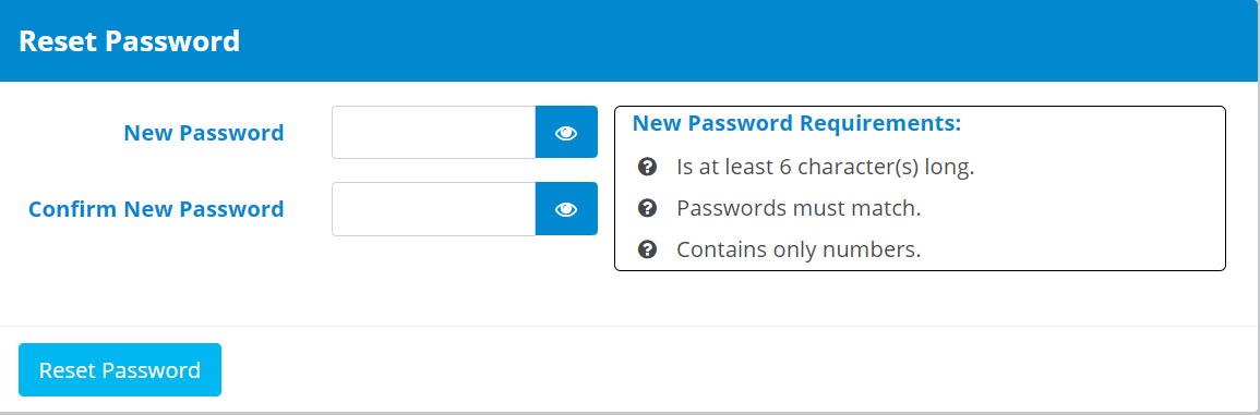 Visual for how to change password on Passenger Portal